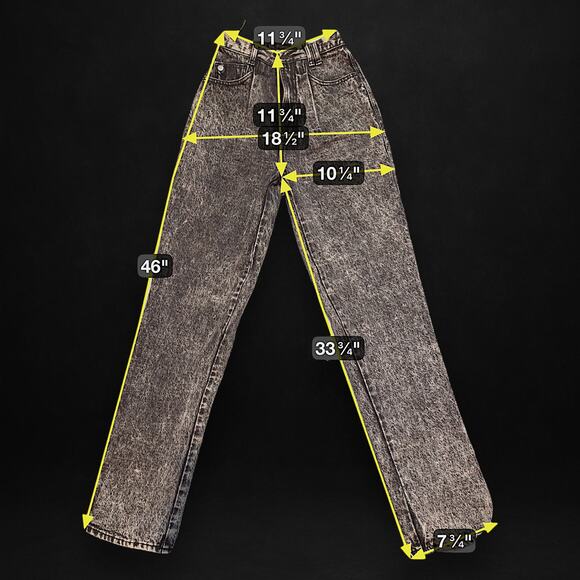 Vintage Rockies Acid Wash High Rise Jeans 80s 90s Gray Western Cowgirl 24 - Picture 7 of 7